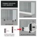 Balcão Gabinete de Pia Madesa Lux 120 cm 2 Portas 3 Gavetas - Branco/Cinza