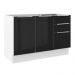 Balcão Gabinete de Pia Madesa Lux 120 cm 2 Portas 3 Gavetas - Branco/Preto