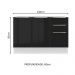 Balcão Gabinete de Pia Madesa Lux 120 cm 2 Portas 3 Gavetas - Branco/Preto