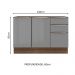Balcão Gabinete de Pia Madesa Lux 120 cm 2 Portas 3 Gavetas - Rustic/Cinza