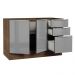 Balcão Gabinete de Pia Madesa Lux 120 cm 2 Portas 3 Gavetas - Rustic/Cinza