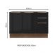 Balcão Gabinete de Pia Madesa Lux 120 cm 2 Portas 3 Gavetas - Rustic/Preto