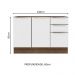 Balcão Gabinete de Pia Madesa Lux 120 cm 2 Portas 3 Gavetas (Sem Tampo) - Rustic/Branco Veludo