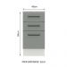 Balcão Madesa Agata 40 cm 3 Gavetas - Branco/Cinza
