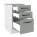 Balcão Madesa Agata 40 cm 3 Gavetas - Branco/Cinza