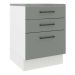 Balcão Madesa Agata 60 cm 3 Gavetas - Branco/Cinza