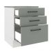 Balcão Madesa Agata 60 cm 3 Gavetas - Branco/Cinza