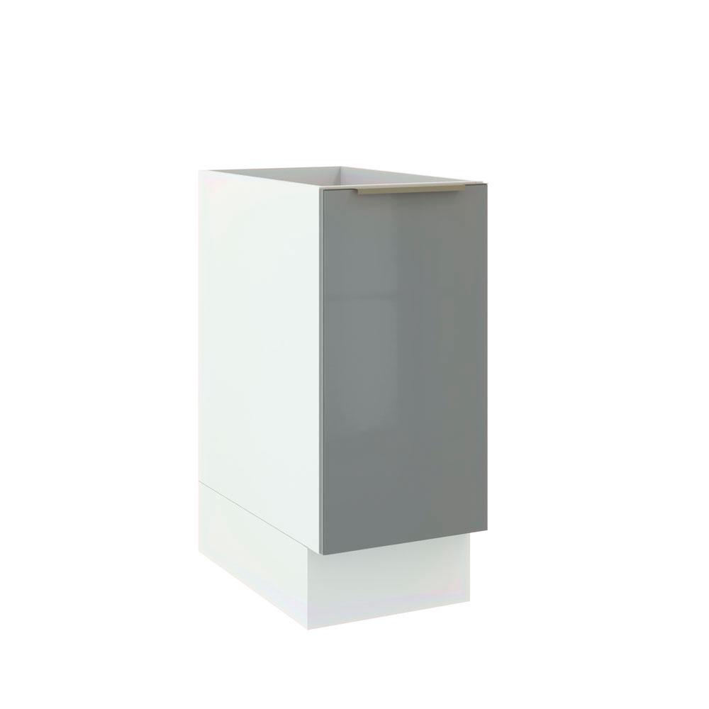 Balcão Madesa Lux 35 cm 1 Porta - Branco/Cinza