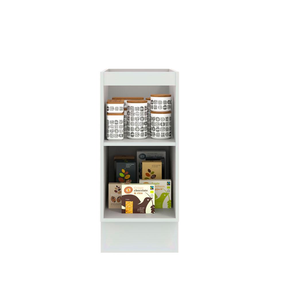 Balcão Madesa Lux 35 cm 1 Porta - Branco/Cinza
