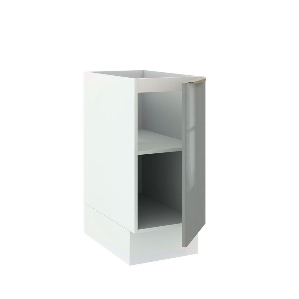 Balcão Madesa Lux 35 cm 1 Porta - Branco/Cinza