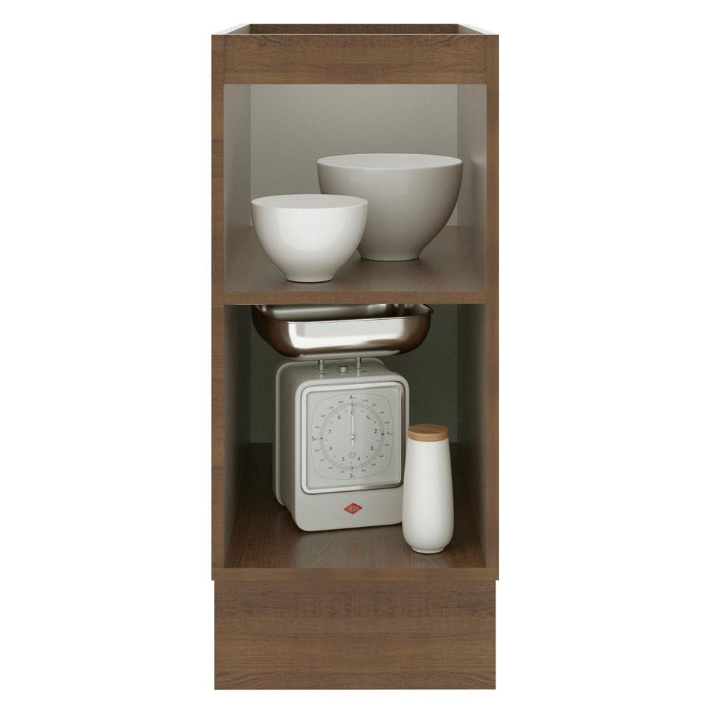 Balcão Madesa Lux 35 cm 1 Porta - Rustic/Preto