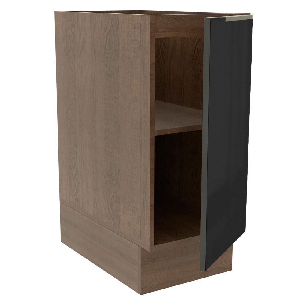 Balcão Madesa Lux 35 cm 1 Porta - Rustic/Preto