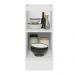 Balcão Madesa Lux 35 cm 1 Porta (Sem Tampo) - Branco/Branco Veludo