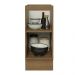 Balcão Madesa Lux 35 cm 1 Porta (Sem Tampo) - Rustic/Branco Veludo