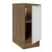 Balcão Madesa Lux 35 cm 1 Porta (Sem Tampo) - Rustic/Branco Veludo