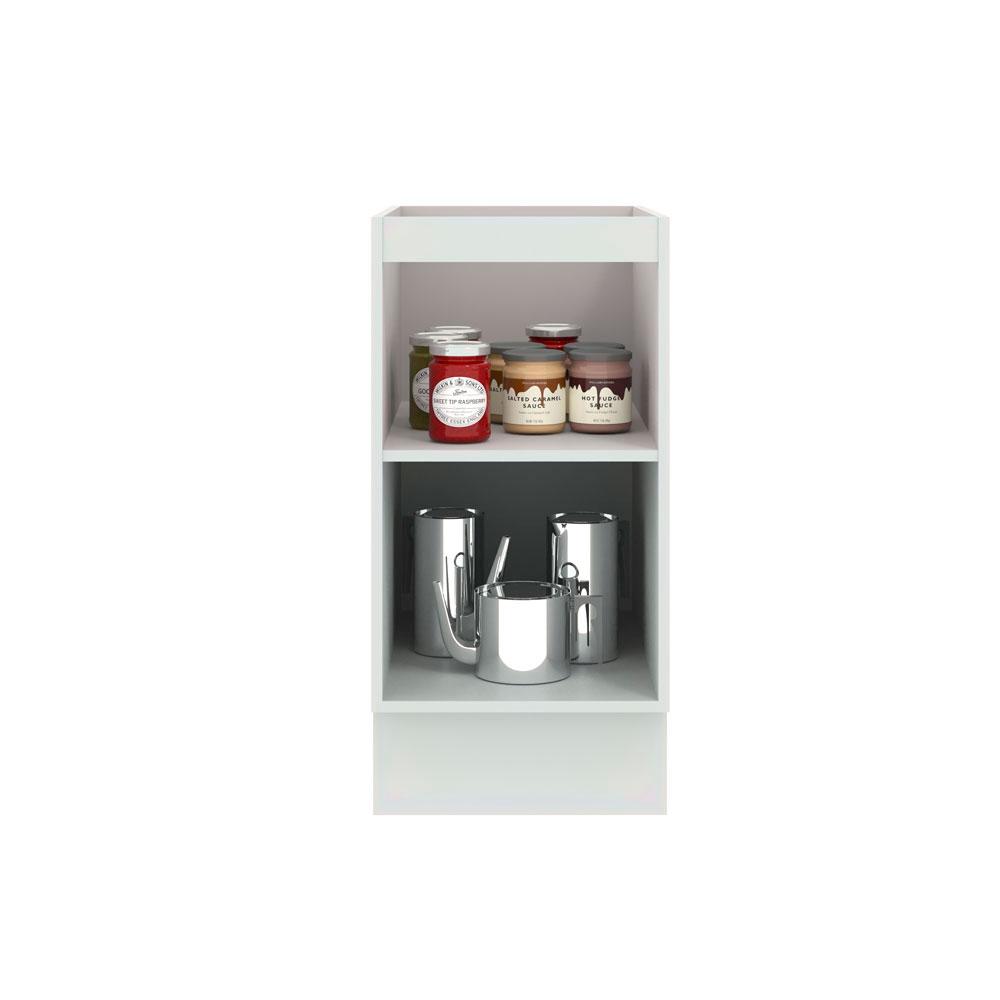 Balcão Madesa Lux 40 cm 1 Porta - Branco/Cinza