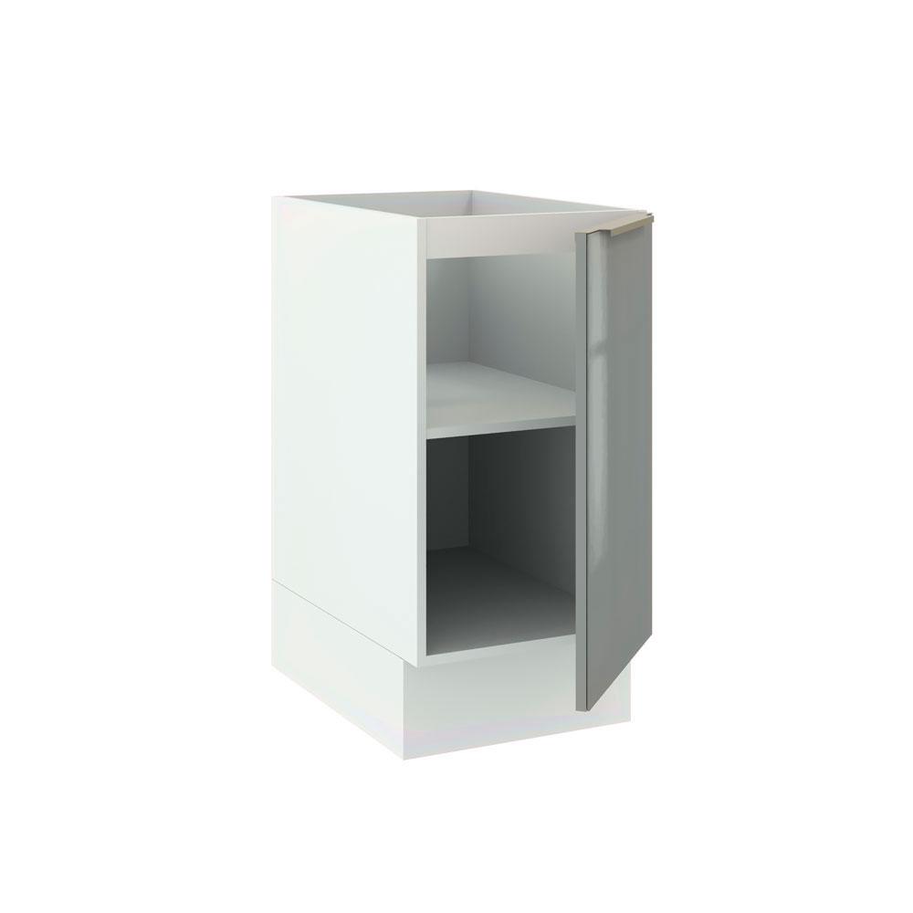 Balcão Madesa Lux 40 cm 1 Porta - Branco/Cinza