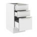 Balcão Madesa Lux 40 cm 3 Gavetas (Sem Tampo) - Branco/Branco Veludo