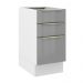 Balcão Madesa Lux 40 cm 3 Gavetas (Sem Tampo) - Branco/Cinza