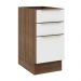 Balcão Madesa Lux 40 cm 3 Gavetas (Sem Tampo) - Rustic/Branco Veludo