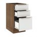 Balcão Madesa Lux 40 cm 3 Gavetas (Sem Tampo) - Rustic/Branco Veludo