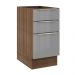 Balcão Madesa Lux 40 cm 3 Gavetas (Sem Tampo) - Rustic/Cinza