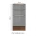 Balcão Madesa Lux 40 cm 3 Gavetas (Sem Tampo) - Rustic/Cinza