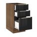 Balcão Madesa Lux 40 cm 3 Gavetas (Sem Tampo) - Rustic/Preto