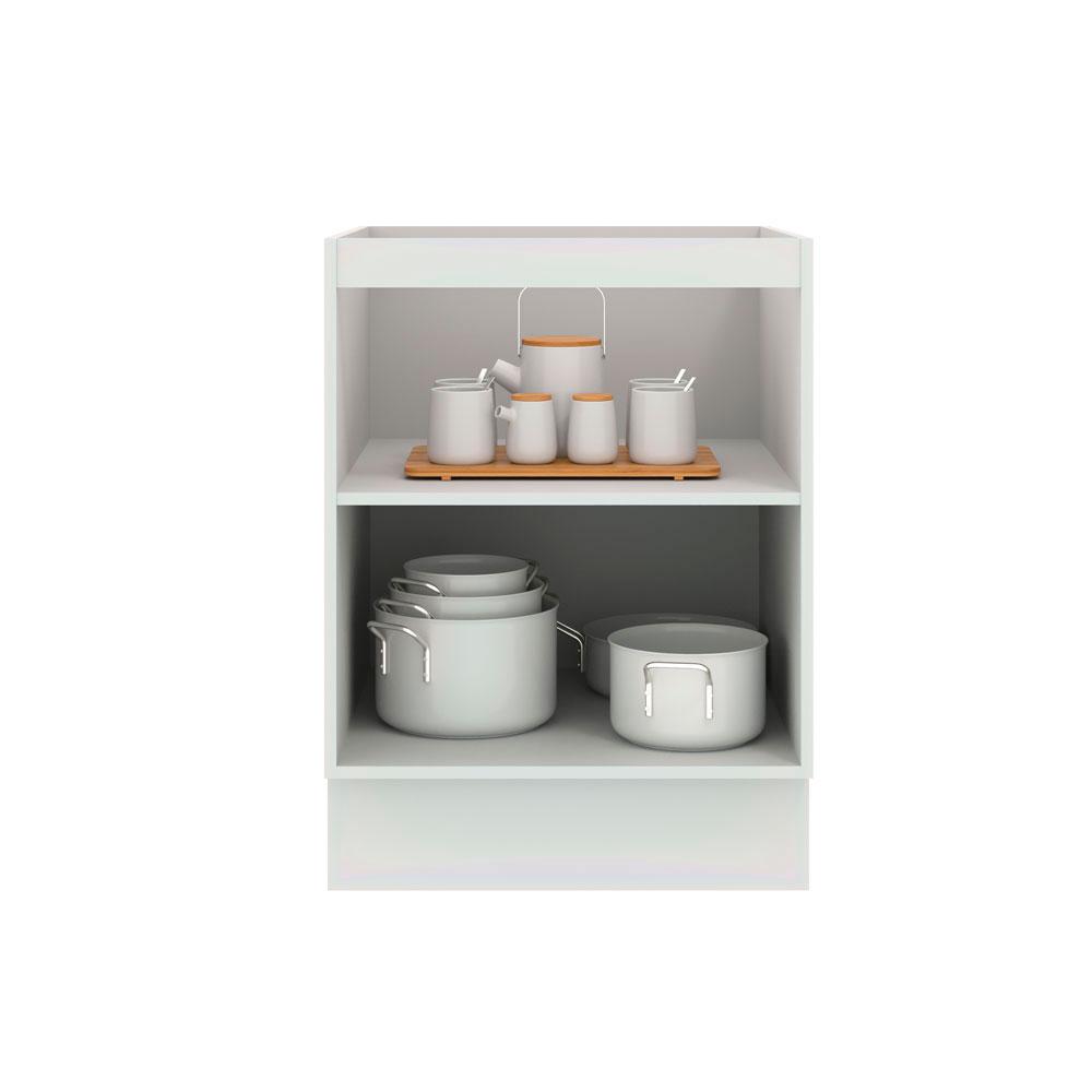 Balcão Madesa Lux 60 cm 1 Porta - Branco/Cinza