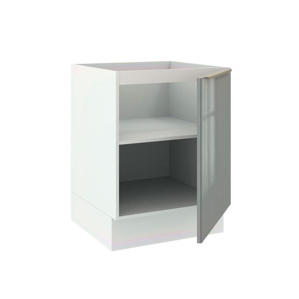 Balcão Madesa Lux 60 cm 1 Porta - Branco/Cinza
