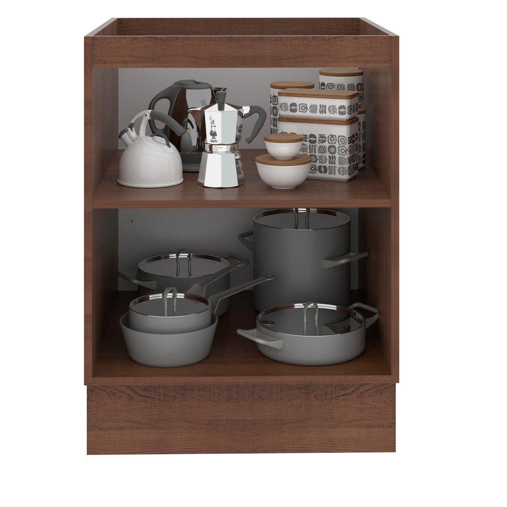 Balcão Madesa Lux 60 cm 1 Porta - Rustic/Cinza