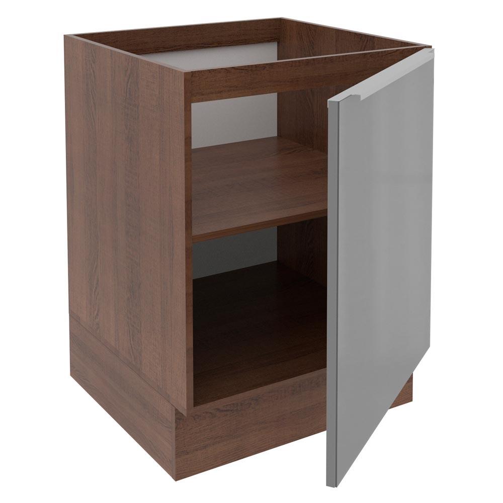 Balcão Madesa Lux 60 cm 1 Porta - Rustic/Cinza