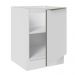 Balcão Madesa Lux 60 cm 1 Porta (Sem Tampo) - Branco/Branco Veludo