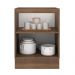 Balcão Madesa Lux 60 cm 1 Porta (Sem Tampo) - Rustic/Branco Veludo