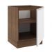 Balcão Madesa Lux 60 cm 1 Porta (Sem Tampo) - Rustic/Branco Veludo