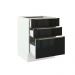Balcão Madesa Lux 60 cm 3 Gavetas - Branco/Preto