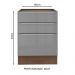 Balcão Madesa Lux 60 cm 3 Gavetas - Rustic/Cinza