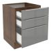 Balcão Madesa Lux 60 cm 3 Gavetas - Rustic/Cinza