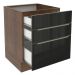 Balcão Madesa Lux 60 cm 3 Gavetas - Rustic/Preto