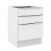 Balcão Madesa Lux 60 cm 3 Gavetas (Sem Tampo) - Branco/Branco Veludo