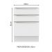 Balcão Madesa Lux 60 cm 3 Gavetas (Sem Tampo) - Branco/Branco Veludo