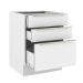 Balcão Madesa Lux 60 cm 3 Gavetas (Sem Tampo) - Branco/Branco Veludo