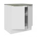 Balcão Madesa Lux 70 cm 2 Portas - Branco/Branco Veludo (Com Tampo)