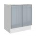 Balcão Madesa Lux 70 cm 2 Portas - Branco/Cinza (Sem Tampo)