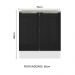 Balcão Madesa Lux 70 cm 2 Portas - Branco/Preto (Com Tampo)