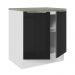 Balcão Madesa Lux 70 cm 2 Portas - Branco/Preto (Com Tampo)