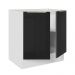 Balcão Madesa Lux 70 cm 2 Portas - Branco/Preto (Sem Tampo)