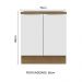 Balcão Madesa Lux 70 cm 2 Portas - Rustic/Branco Veludo (Com Tampo)