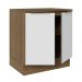 Balcão Madesa Lux 70 cm 2 Portas - Rustic/Branco Veludo (Com Tampo)