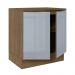 Balcão Madesa Lux 70 cm 2 Portas - Rustic/Cinza (Com Tampo)